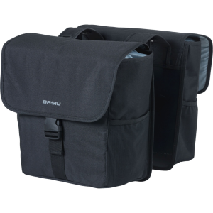 Basil fietstas dubbel Go solid zwart